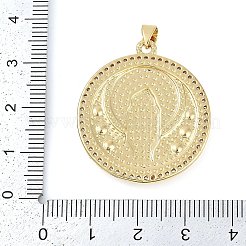Rack Plating Brass Micro Pave Clear Cubic Zirconia Pendants&nbsp;KK-P287-36C-G