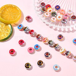 35Pcs 7 Colors Stripe Resin European Beads&nbsp;RESI-CJ0005-16