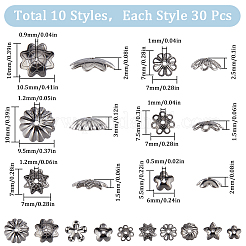 300Pcs 10 Style 304 Stainless Steel Bead Caps&nbsp;STAS-SC0007-93
