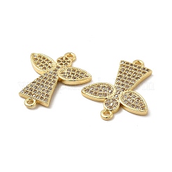 Brass Micro Pave Clear Cubic Zirconia Connector Charms&nbsp;KK-E068-VB266