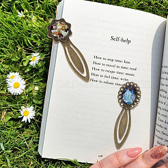 DIY Oval & Flat Round with Animal Bookmark Making Kits&nbsp;DIY-SC0032-10