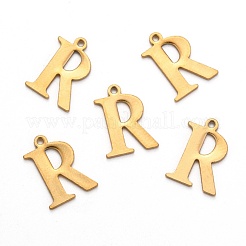 Ion Plating(IP) 304 Stainless Steel Alphabet Charms&nbsp;STAS-H122-R-G