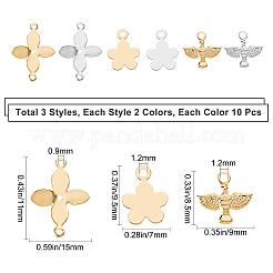 40Pcs 4 Colors Brass Charms and 20Pcs 2 Colors Brass Links Connectors&nbsp;KK-SC0002-49