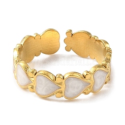 304 Stainless Steel Enamel Open Cuff Rings for Women&nbsp;RJEW-F166-19G-02