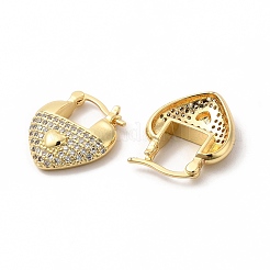Clear Cubic Zirconia Heart Hoop Earrings&nbsp;EJEW-A095-08G