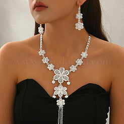 Alloy Hollow Flower Earrings & Necklaces Sets for Women&nbsp;SV8102