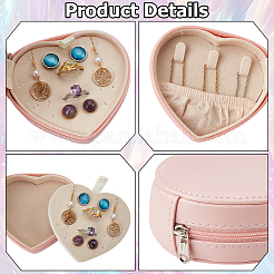 Heart PU Imitation Leather Jewelry Organizer Zipper Boxes&nbsp;AJEW-CL0006-03B