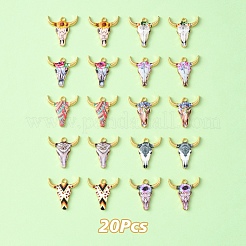 20Pcs 10 Styles Printed Alloy Pendants&nbsp;ENAM-YW0003-86