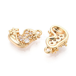 Brass Micro Pave Cubic Zirconia Charms&nbsp;KK-N263-139A-G