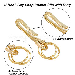 2 Sets Brass Keychain Clasp Findings&nbsp;KK-HY0003-76
