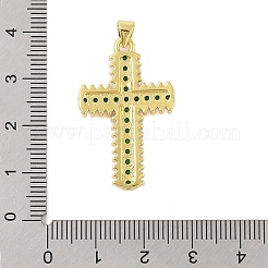 Rack Plating Brass Micro Pave Cubic Zirconia Pendants&nbsp;KK-S380-39E-G
