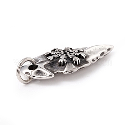 Tibetan Style 304 Stainless Steel Pendants&nbsp;STAS-P305-60AS
