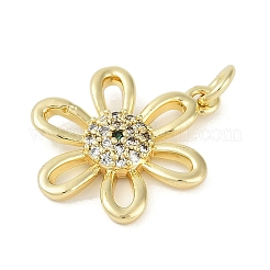 Rack Plating Brass Micro Pave Cubic Zirconia Pendants&nbsp;KK-H509-22G-02