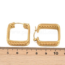 304 Stainless Steel Square Hoop Earrings&nbsp;EJEW-I320-27G-01