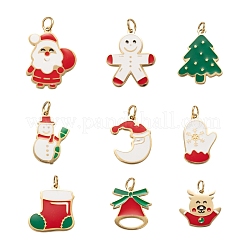 18Pcs 9 Style Real 14K Gold Plated 316 Surgical Stainless Steel Enamel Charms&nbsp;STAS-LS0001-41