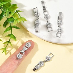 SHEGRACE Brass Micro Pave Clear Cubic Zirconia Fold Oval Clasps&nbsp;XGRQ5S551-845-P