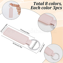 24Pcs 8 Colors PU Leather Keychain&nbsp;KEYC-SC0001-30
