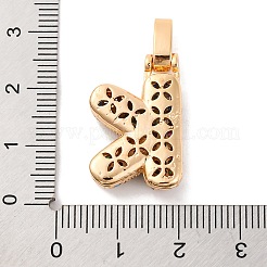 Brass Micro Pave Cubic Zirconia Pendants&nbsp;KK-C076-29K-G02