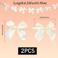 2Pcs Cloth Bowknot Hanging Banner for Christmas Tree Decoration&nbsp;AJEW-SP0002-82B