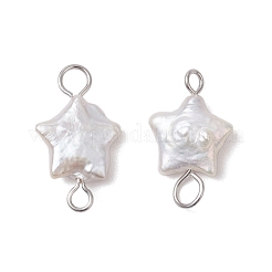 3Pcs 3 Styles Natural Keshi Pearl Connector Charms&nbsp;PALLOY-JF04241