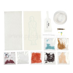 MIYUKI Seed Beads Walking Girls Brooch Making Kits&nbsp;DIY-H165-01D