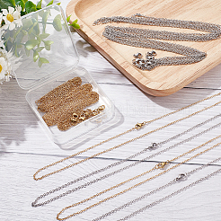 20Pcs 2 Style 304 Stainless Steel Cable Chains Necklaces Set for Men Women&nbsp;NJEW-NB0001-05