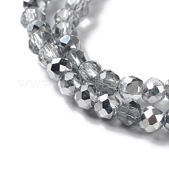 Half Plated Faceted Rondelle Glass Bead Strands&nbsp;EGLA-S095-3mm-03