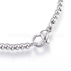 Tarnish Resistant 304 Stainless Steel Ball Chain Bracelets&nbsp;STAS-J023-10P