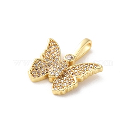 Brass Micro Pave Clear Cubic Zirconia Pendants&nbsp;X-KK-L227-007G