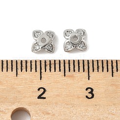 Brass Micro Pave Clear Cubic Zirconia Bead Caps&nbsp;KK-V015-05P