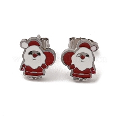 3 Pairs 3 Styles Christmas 304 Stainless Steel Hoop & Studs Earrings Set for Women&nbsp;EJEW-K279-12H-P
