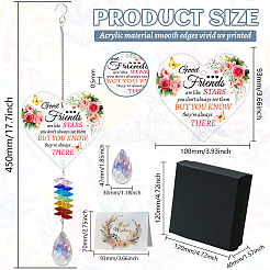 Glass Teardrop Hanging Suncatchers&nbsp;HJEW-WH0201-001