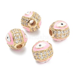 Brass Micro Pave Cubic Zirconia Beads&nbsp;ZIRC-A019-16G-A01