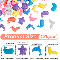 120Pcs Opaque Acrylic European Beads&nbsp;MACR-PA0001-48