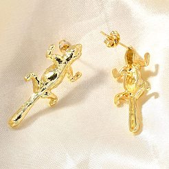 Brass Stud Earrings&nbsp;EJEW-B118-02G