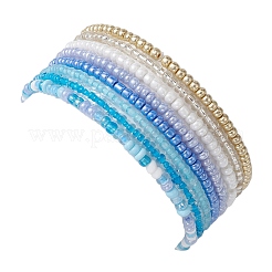 8Pcs 8 Color Glass Seed Beaded Stretch Bracelets Set for Women&nbsp;BJEW-JB09661-02