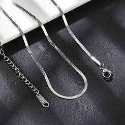 Non-Tarnish 304 Stainless Steel Herringbone Chain Necklace for Women&nbsp;NJEW-G097-02P