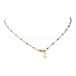 7Pcs 7 Colors Star Pendant 304 Stainless Steel Colorful Enamel Chain Necklaces&nbsp;NJEW-JN05967
