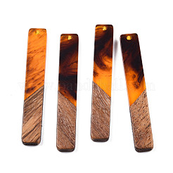 Transparent Resin & Walnut Wood Big Pendants&nbsp;RESI-N025-034-C02