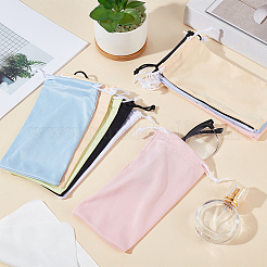 12Pcs 6 Colors Superfine Fiber Drawstring Eyeglasses Pouch&nbsp;ABAG-CN0001-62