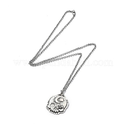 Skull Rhinestone Pendant Necklaces with Rolo Chains&nbsp;NJEW-F309-10
