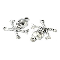 Antique Silver Tibetan Style Pirate Style Skull Pendant&nbsp;X-LF10441Y