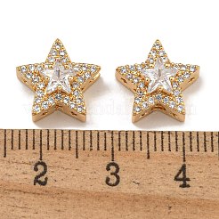 Brass Micro Pave Cubic Zirconia Beads&nbsp;KK-U037-08G-01
