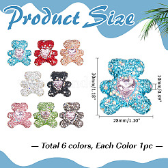 8Pcs 8 Colors Rhinestone Clay Pave Beads&nbsp;RB-ME0001-05