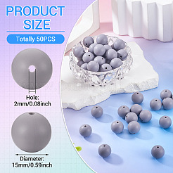 50Pcs Food Grade Eco-Friendly Silicone Beads&nbsp;SIL-TA0002-89B