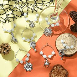 Tibetan Style Alloy Wine Glass Charms Sets&nbsp;AJEW-JO00184