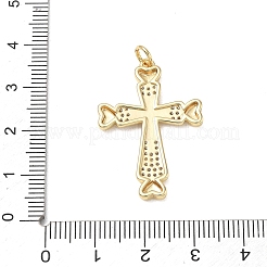 Brass Micro Pave Clear Cubic Zirconia Pendants&nbsp;CU-CBA9234-10G