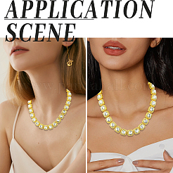 1Pc Zinc Alloy Pave Square Clear Glass Tennis Necklaces for Womem&nbsp;NJEW-SP0001-07G