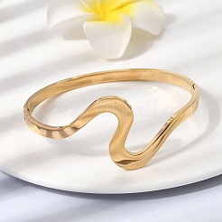 304 Stainless Steel Hinged Bangles for Women&nbsp;BJEW-D408-26G