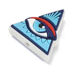 Evil Eye Theme Silicone Beads&nbsp;SL-CBACE28-03B